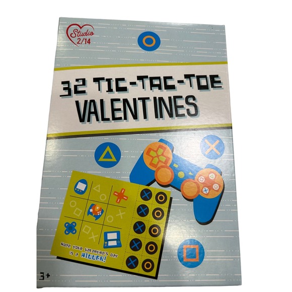 Tic Tac Toe Valentines Cards Kids 3 packs 32 each New Total 96 cards Studio 2/14 - Picture 2 of 4